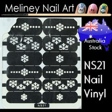 NS21 Snowflake Nail Vinyl Sticker decoration Stencil Vinyls Art Pattern Winter