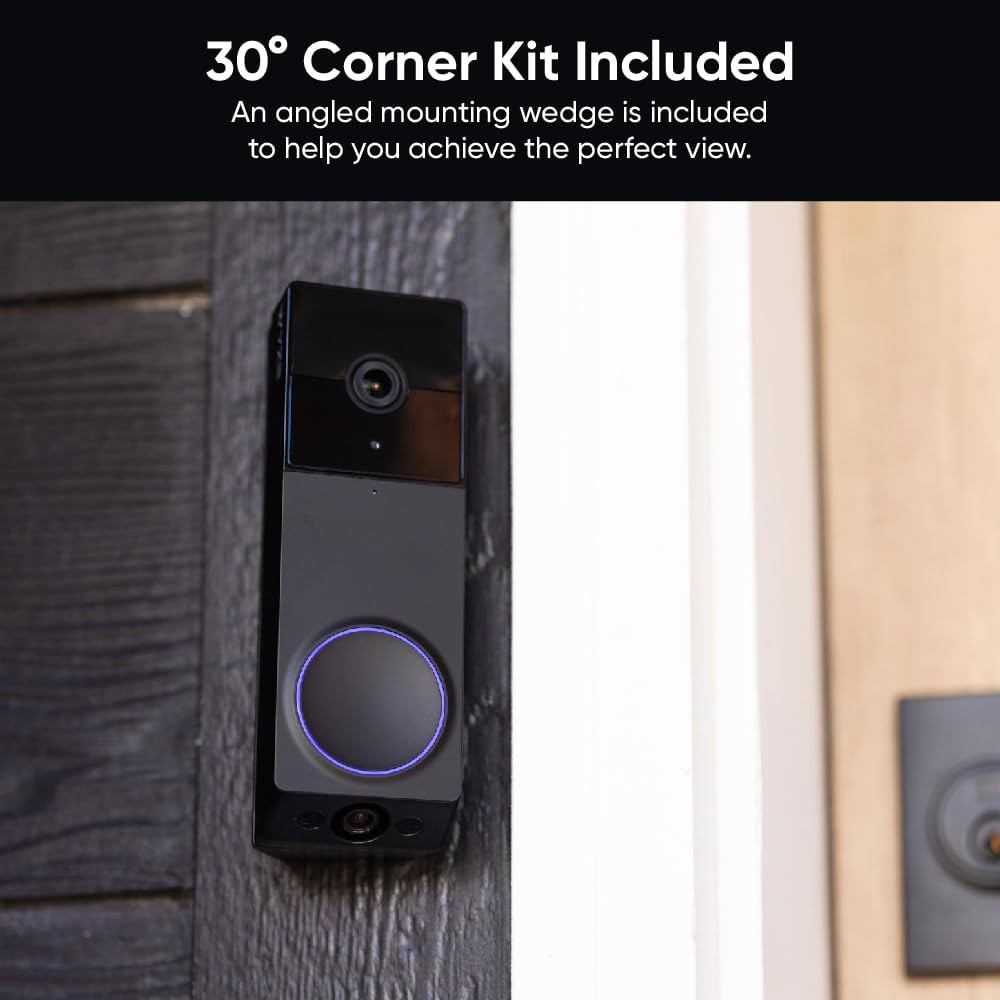 Wireless Duo Cam Video Doorbell (Chime Included), Battery Powered, 2K Full HD Vi