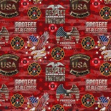 Firefighter Cotton Quilting Fabric by Sykel 44" Wide BTY
