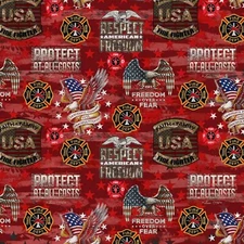 Firefighter Cotton Quilting Fabric by Sykel 44" Wide BTY