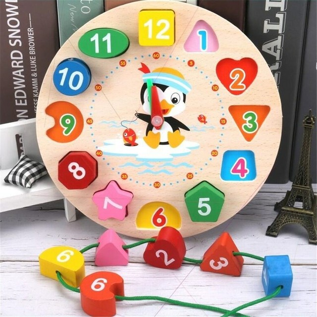 Digital Clock Puzzle Wooden Jigsaw Educational Toy Kids Children Montessori Gift eBay