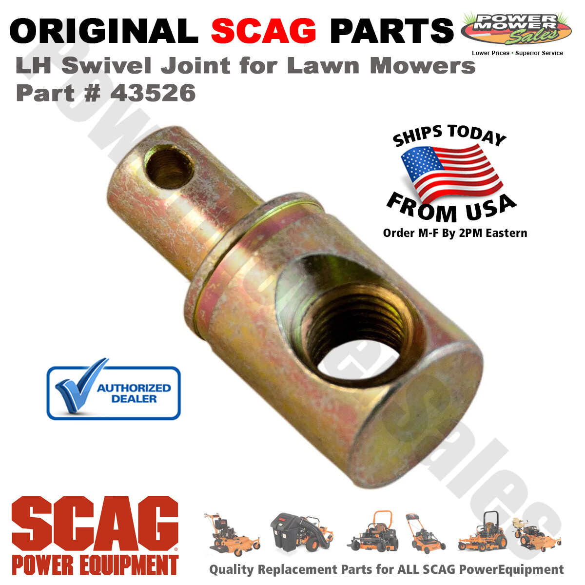 Genuine Scag Left Hand Swivel Joint for Lawn Mowers / 43472, 43526 | eBay