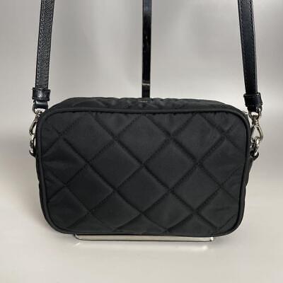 PRADA Black Tessuto Quilted Nylon Shoulder Bag Prada 241209H PRADA Black Tessuto Quilted Nylon Shoulder Bag Prada 241209H