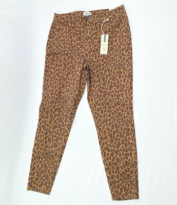 NEW Jolt Cheetah Leopard Brown Tan Stretch Jeans Juniors Size 11 30W