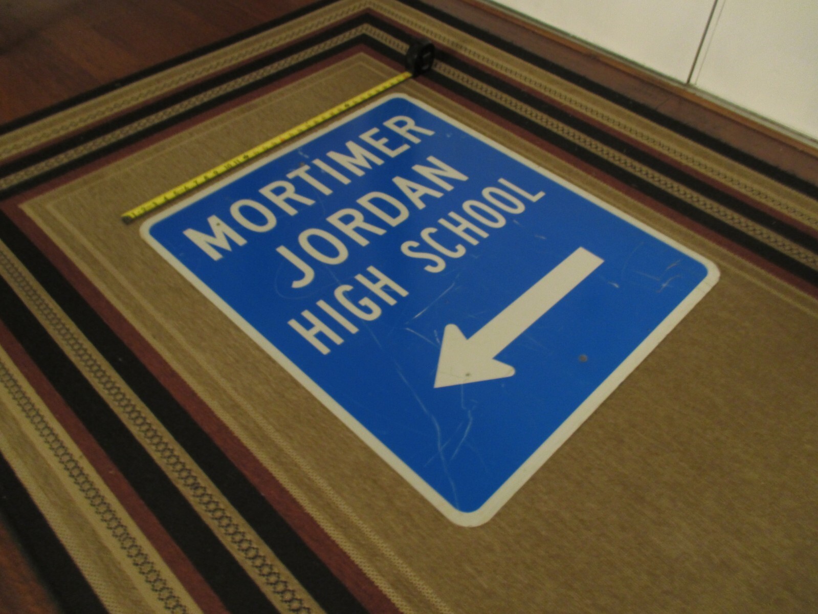 Vintage Mortimer Jordan High School Alabama metal street sign - BLUE ...