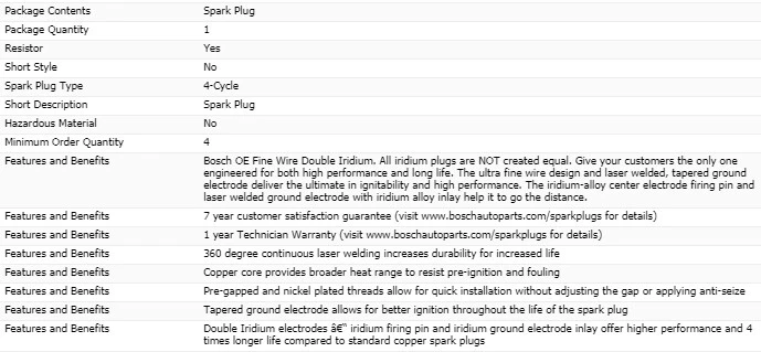 8 bujías dobles de iridio Bosch para Infiniti M45 V8-4,5 L 2006-2010 Foto 4 de 4