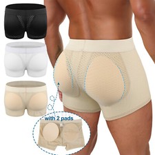 Mens Fake Ass Butt Lift Hip Enhancer Booty Padded Underwear Pads Boxer Briefs US