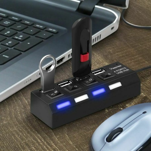 USB Splitter 4 Port Expander Docking Stations USB 2.0 Hub Adapter for Laptop - Picture 8 of 10