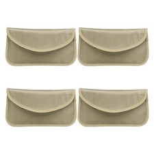 4Pcs Faraday Bags, 6.5" Signal Blocking Pouch Wallet for Car Keys, Khaki