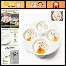 Nonstick Ceramic Egg Poacher Pan, 4-Cup Stovetop Cooker for Perfect Poached Eggs