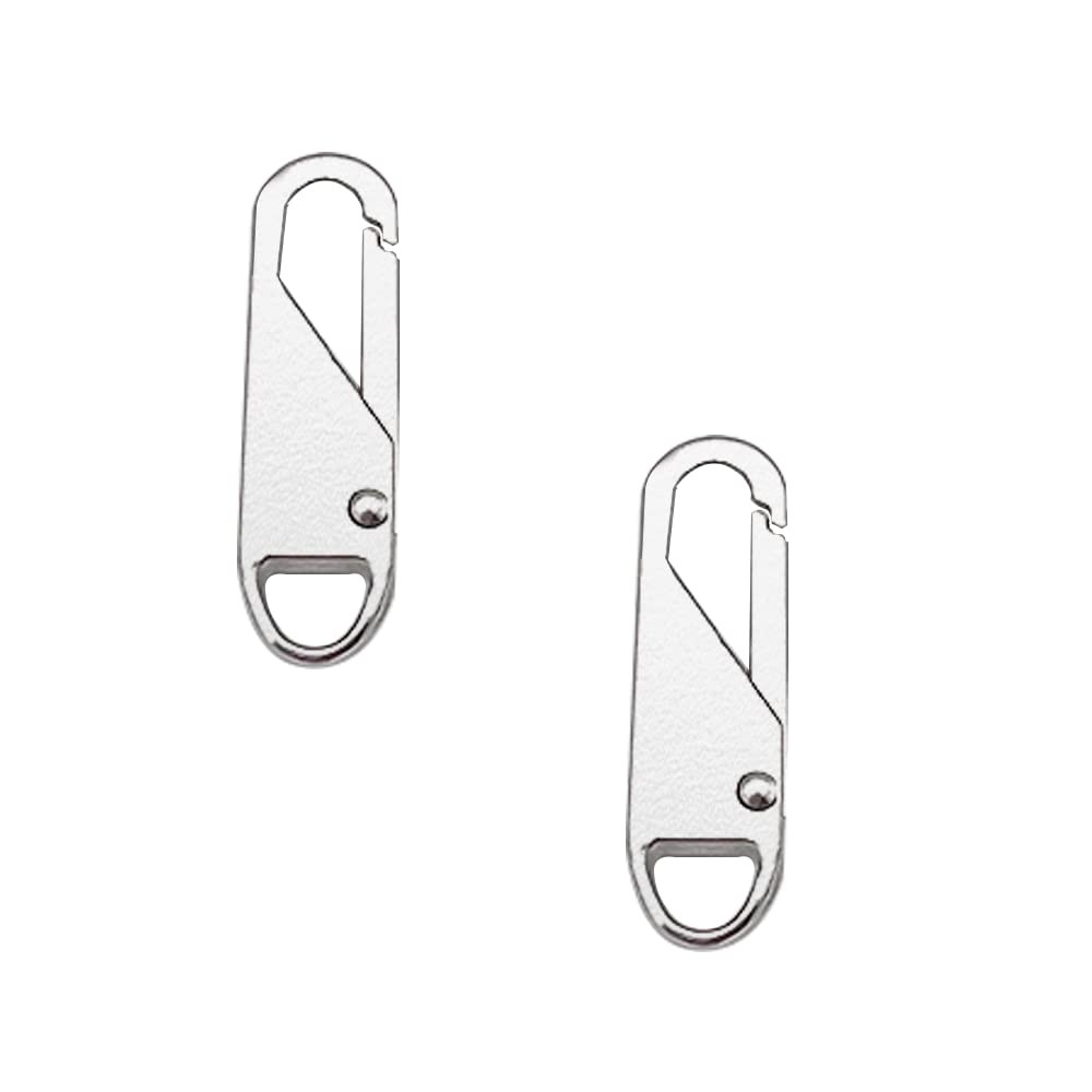 2 Pcs Zipper Pulls Replacement, Universal Tab Pullers, Repair Silver