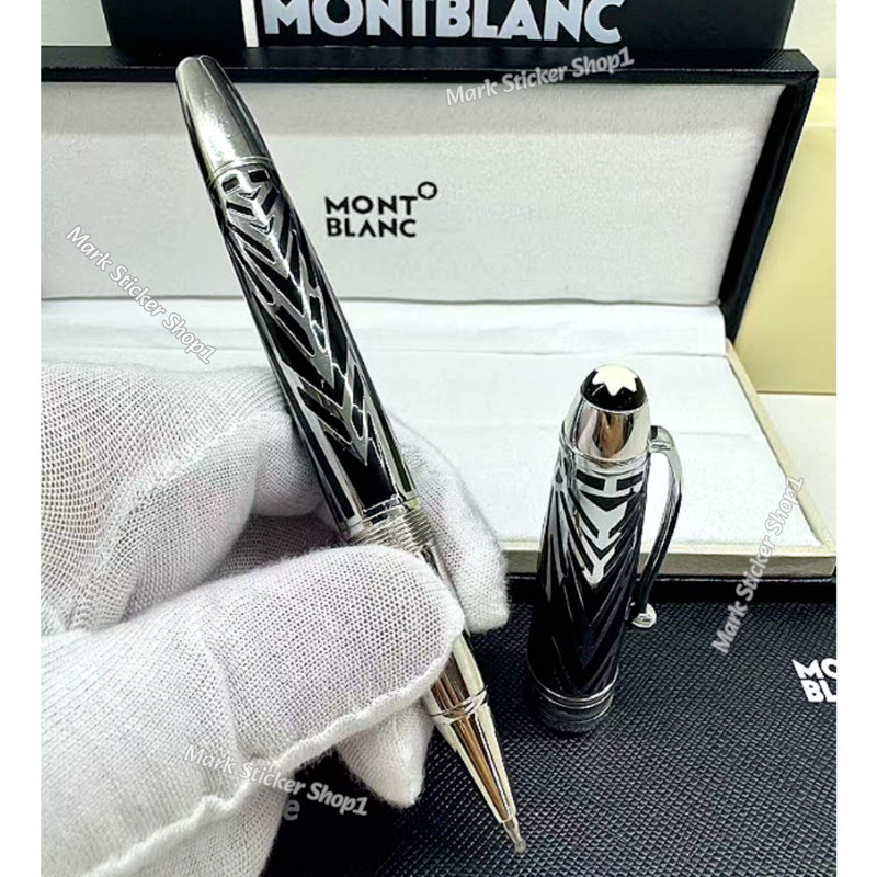💥 Auction Montblanc Solitaire Rollerball Pen Silver Engraved Collector.