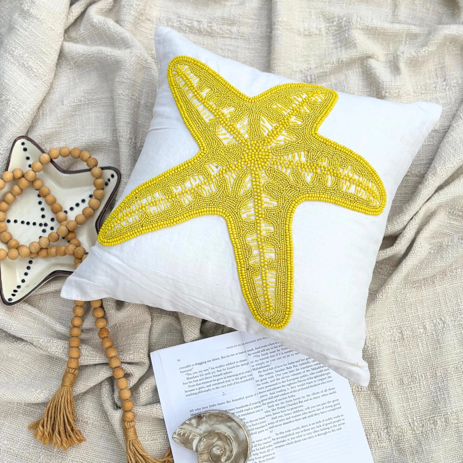 Square Sofa Cushion Case Yellow 16"x16", Couch Decor Cotton - Yellow Starfish
Opens in a new window 