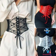Floral Lace See Through Corset Belt Slimming Body Waist Belt Stretch Cummerbunds