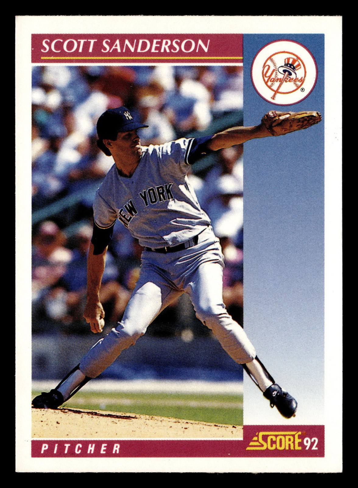 Scott Sanderson 1992 Score #211 New York Yankees Baseball *201
