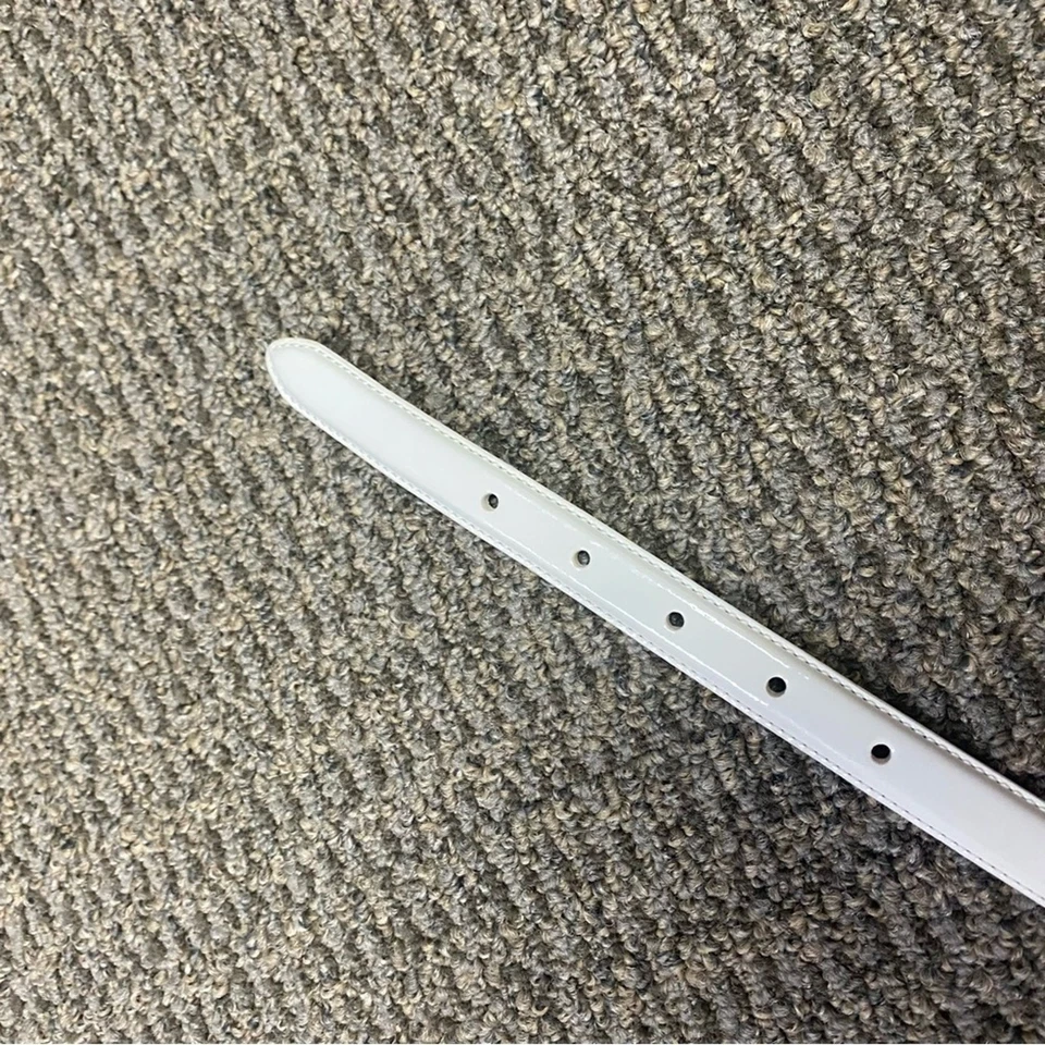 Lauren Ralph Lauren Women’s White patent genuine Leather Belt XL wardrobe staple - Image 4 of 4