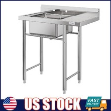 Stainless Steel Utility Sink, Commercial Kitchen Sink Single Bowl  Laundry Sink