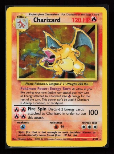 Charizard 4/102 Holo Rare Base Set Pokémon Card