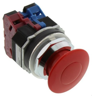 1Pc IDEC AYD311NUR Emergency Stop Switch, SPST-NC, SPST-NO, Push-Pull, Scre
