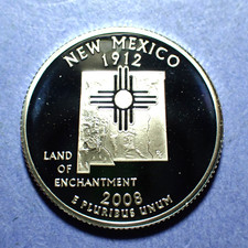 2008-S New Mexico Washington State Quarter Silver Proof