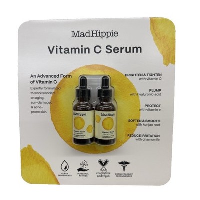 NEW Sealed 1oz X2  Mad Hippie Vitamin C Serum- C + E + Ferulic & Hyaluronic Acid
