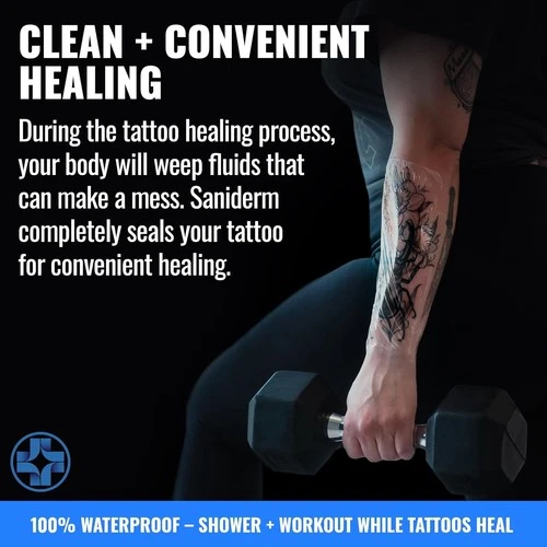 2 Saniderm Tattoo Aftercare Bandage 6"x8" 3 Sheets/Pack M - 6 Sheets Total image 7