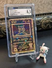 Pokémon 2000 🧬 MISCUT ERROR Ancient Mew Holo Promo With 2 Swirls 🌀🌀 CGC 8.5 ✨