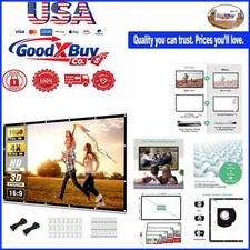 150 Inch Foldable Projector Screen - 4K HD Indoor Outdoor Double Sided, Wrink...