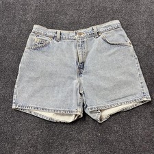 Vintage 90s Levis Shorts Womens 12 32W Blue Denim High Rise Classic 910 Mom Jean