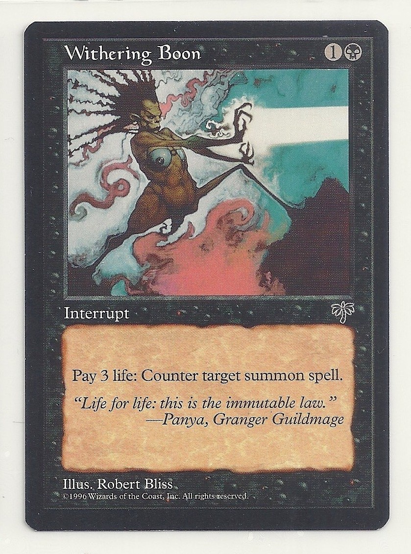 MTG MIRAGE 1x NM/M Withering Boon Magic the Gathering Card Counter Summon Vintag
