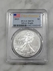 2023 $1 Silver American Eagle First Strike PCGS MS70 - Blue Flag Label