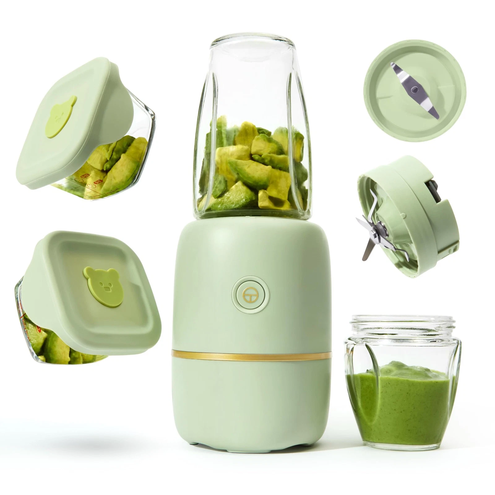 Bubble Blender, Baby Food Maker & Puree Blender with 2 Borosilicate Glass Cup...