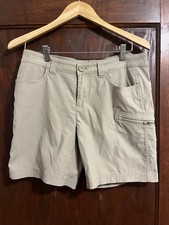 Eddie Bauer Women s Size 6 Khaki Nylon Hiking Cargo Shorts Outdoor Utility Golf