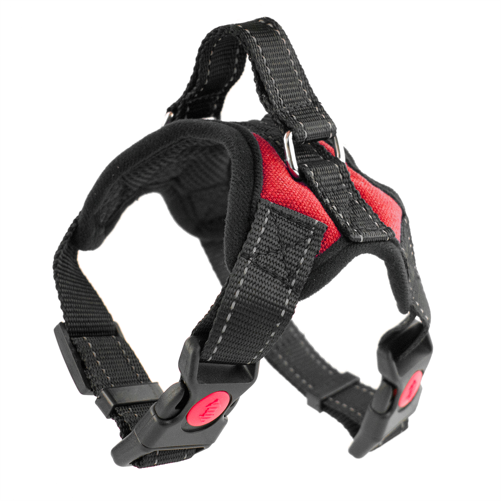 XS RED PADDED DOG HARNESS NO PULL REFLECTIVE CLIP HANDLE BREATHABLE ADJUSTABLE