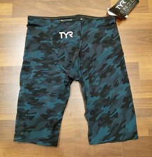 TYR Men's Venzo Jammer Tech Suit - Camo Deep Teal 644 Mens Size 32 High Waist