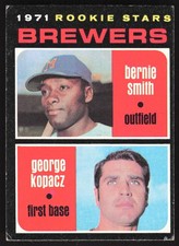 Brewers 1971 Rookie Stars (Bernie Smith / George Kopacz 1971 Topps #204 RC BV1