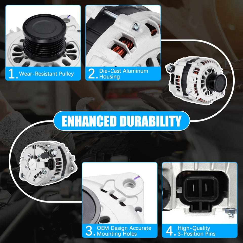 Alternator For 2002-2006 Nissan Altima Sentra 2.5L LR1100-734E LR1110-726 13939# Foto 4 de 4