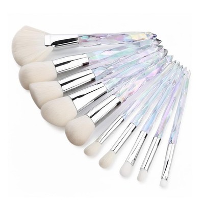 Crystal Makeup Brush Set, 10PCS Sparkling Premium Makeup Brushes Professional Sy