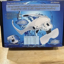 NO.9892B2 LED Head Magnifier Glasses w/ Light Headband   Pre-Owned, Works