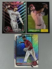 3 Jordan Lawlar 2022 Bowman Chrome Mojo, 2024 Topps Holiday, Archives Black Foil