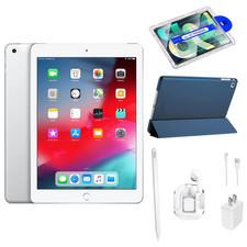 Apple iPad 6th Gen Bundle 32GB Wi-Fi 9.7 Silver 2018 - 1 Yr Warranty