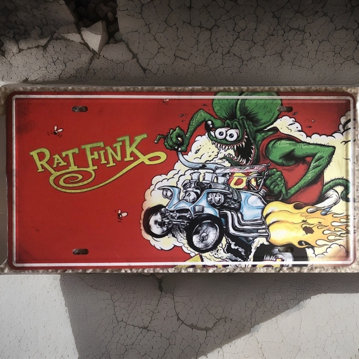 Rat Fink Nostalgia Hot Rod Aluminum Novelty Tag License Plate Ed