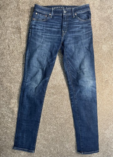 30 x 34 American Eagle Blue Herrenjeans Slim Straight Denim Airflex+ - SCHÖN!