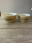 Vtg Pyrex Forest Fancies Mushroom Nesting Mixing Bowls Set of 2 401, 402