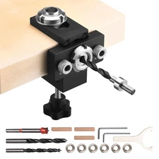 3 in 1 Doweling Jig Kit Self Centering Dowel Drill Jig with 3 Drill Bits