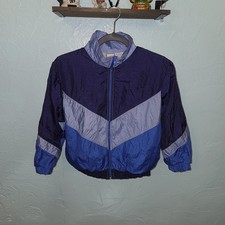 JPI Company Girls Vintage Jacket Windbreaker Size S 8-10 Zip Lined Purple 90s