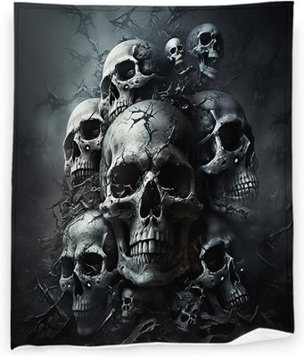 3D Skull Blanket 40'' X 50'' Scary Halloween Gothic Horror Dead Super Soft Bedding