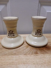 Pfaltzgraff Village Candle Stick Holders 3.75” Tall Good Condition Set of 2