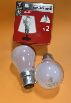 General Electric Classic 60watt B22 /Bc GLS Pearl Pack Of 2