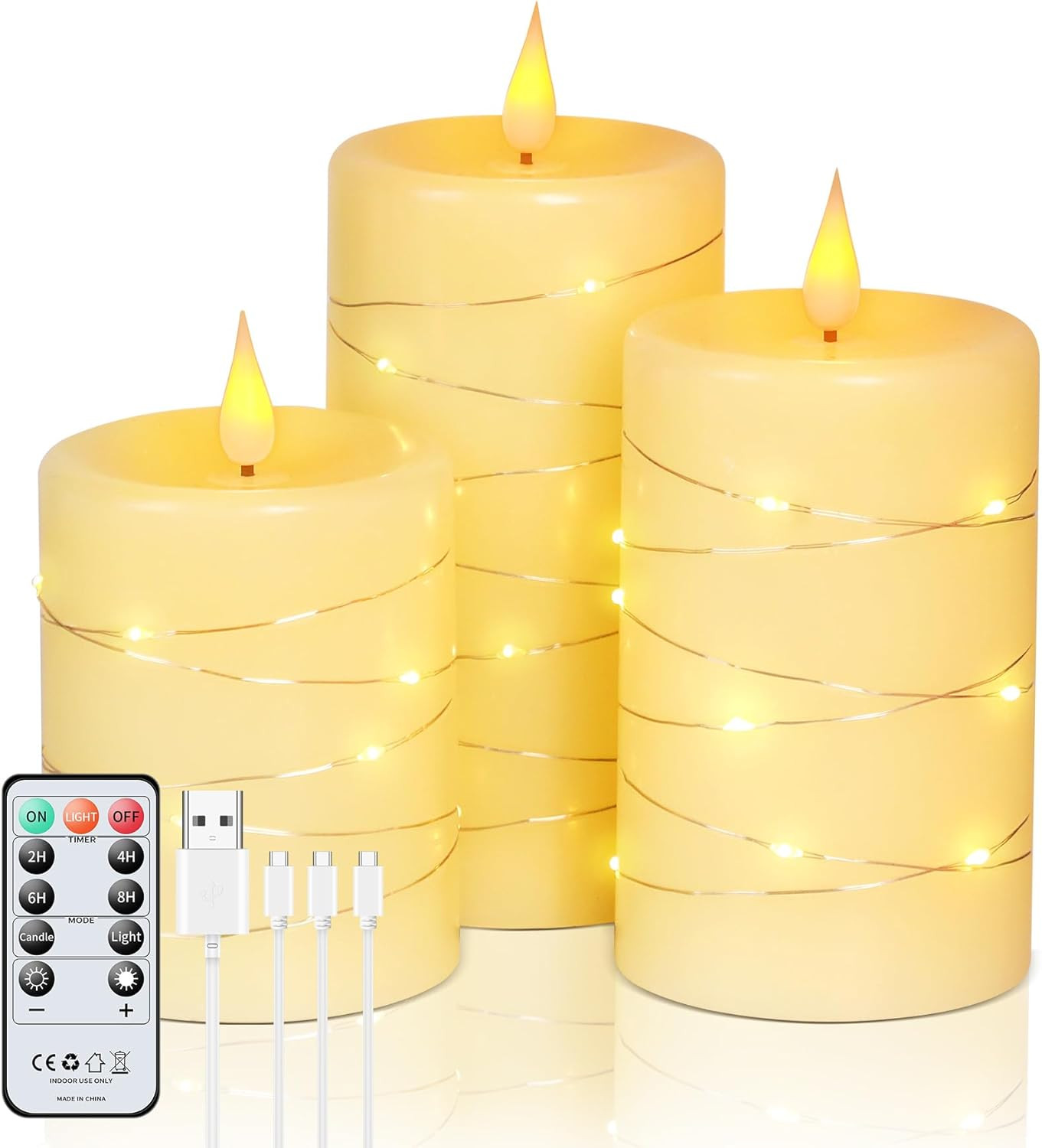 Candele LED Ricaricabili 3 Pezzi con Telecomando: Atmosfera Vera e Risparmio